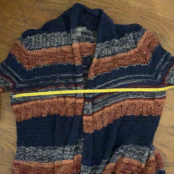 NWOT Natural Reflections wide striped knit waterfall Cardigan size Medium - Picture 9 of 16